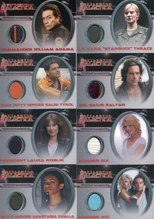 Battlestar Galactica Season One Costume Card Set CC9 thru CC20 and DC1 - TvMovieCards.com