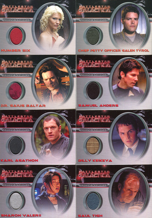 Battlestar Galactica Season Two Costume Card Set CC21 thru CC31 - TvMovieCards.com