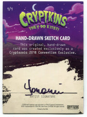 2018 Crypt kins Sketch Trading Card by Yonami Convention Exclusive Cryptozoic - TvMovieCards.com