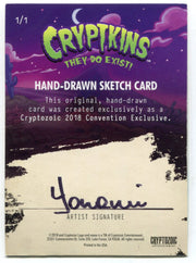 2018 Crypt kins Sketch Trading Card by Yonami Convention Exclusive Cryptozoic - TvMovieCards.com
