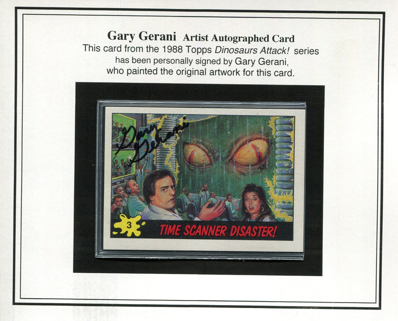 Dinosaurs Attack 1988 Topps Artist Gary Gerani Autograph Card #3 - TvMovieCards.com