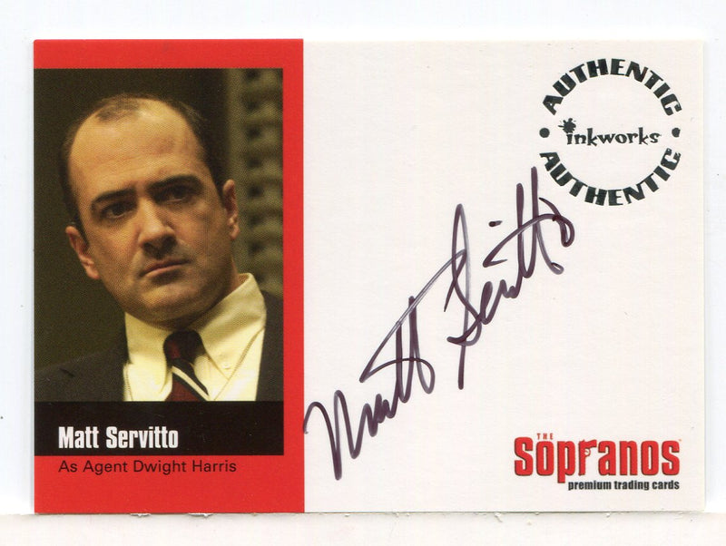 Sopranos Season One Matt Servitto as Agent Dwight Harris Autograph Card A-MS - TvMovieCards.com