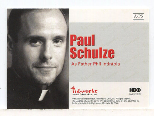 Sopranos Season One Paul Schulze as Father Phil Intintola Autograph Card A-PS - TvMovieCards.com
