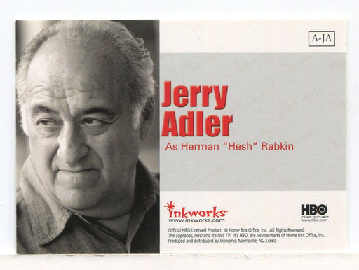 Sopranos Season One Jerry Adler as Herman "Hesh" Rabkin Autograph Card A-JA - TvMovieCards.com
