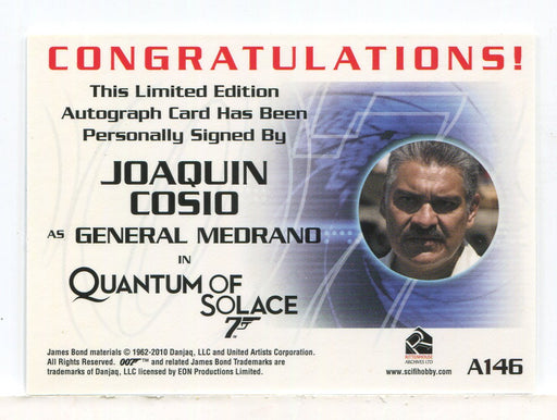 James Bond Heroes & Villains Joaquin Cosio General Medrano Autograph Card A145 - TvMovieCards.com