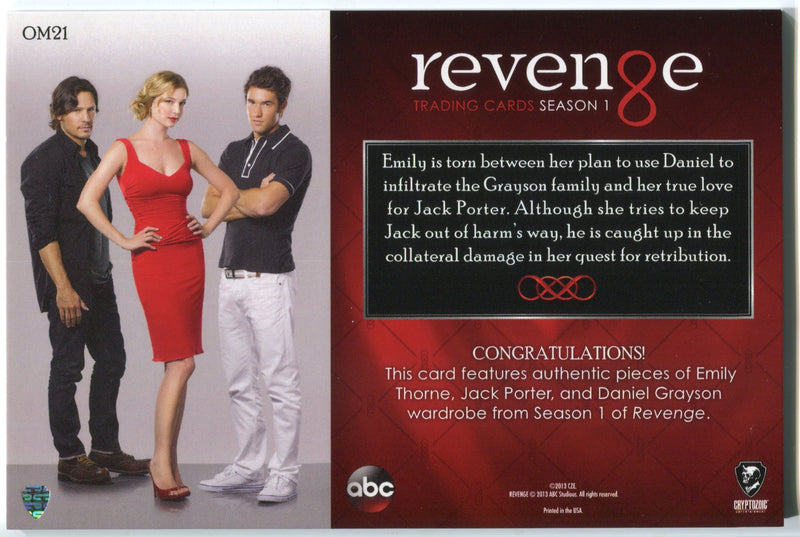 Revenge Season 1 Oversized Triple Wardrobe OM21 Costume Card Cryptozoic - TvMovieCards.com