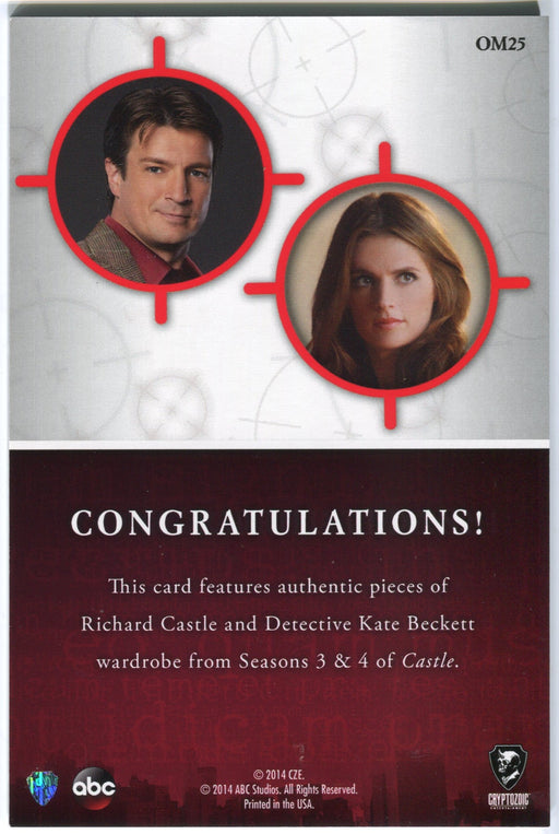 Castle Seasons 3 & 4 Oversized Dual Wardrobe OM25 Costume Card Cryptozoic - TvMovieCards.com
