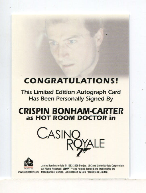 James Bond 2009 Archives Crispin Bonham-Carter Autograph Card - TvMovieCards.com
