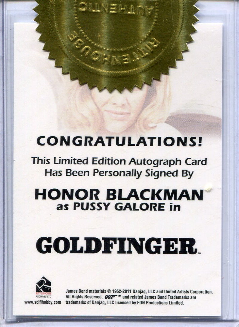 James Bond 50th Anniversary Series One Honor Blackman Incentive Autograph Card - TvMovieCards.com