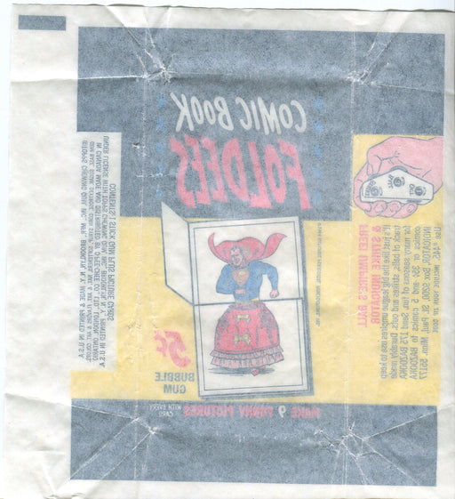 Comic Book Foldees 1966 Topps Vintage 5 Cent Bubble Gum Trading Card Wrapper - TvMovieCards.com