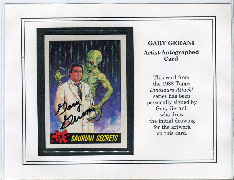 Dinosaurs Attack 1988 Topps Artist Gary Gerani Autograph Card #28 - TvMovieCards.com