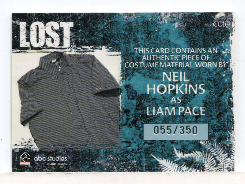 Lost Relics Neil Hopkins as Liam Pace Relic Costume Card CC16 #055/350 - TvMovieCards.com