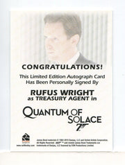 James Bond Archives Final Edition 2017 Rufus Wright Autograph Card - TvMovieCards.com