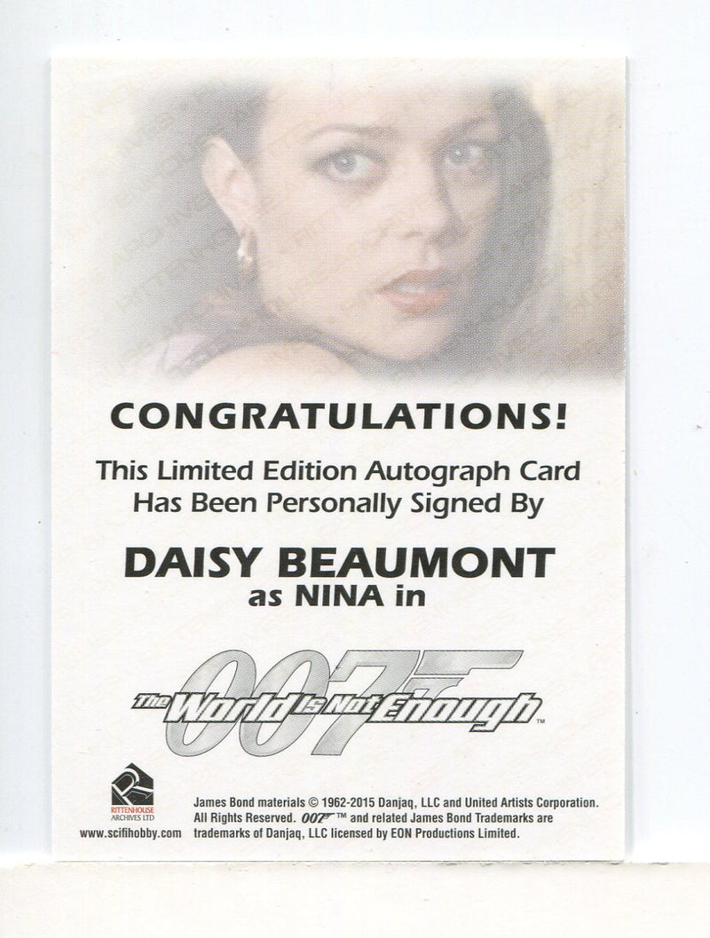 James Bond Archives Final Edition 2017 Daisy Beaumont Autograph Card - TvMovieCards.com