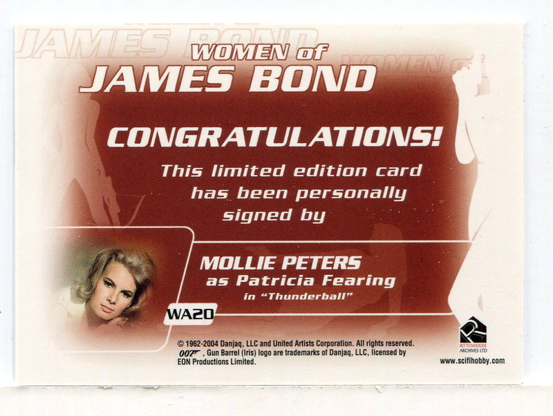 James Bond The Quotable James Bond Mollie Peters Autograph Card WA20 - TvMovieCards.com