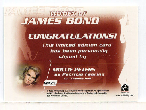 James Bond The Quotable James Bond Mollie Peters Autograph Card WA20 - TvMovieCards.com