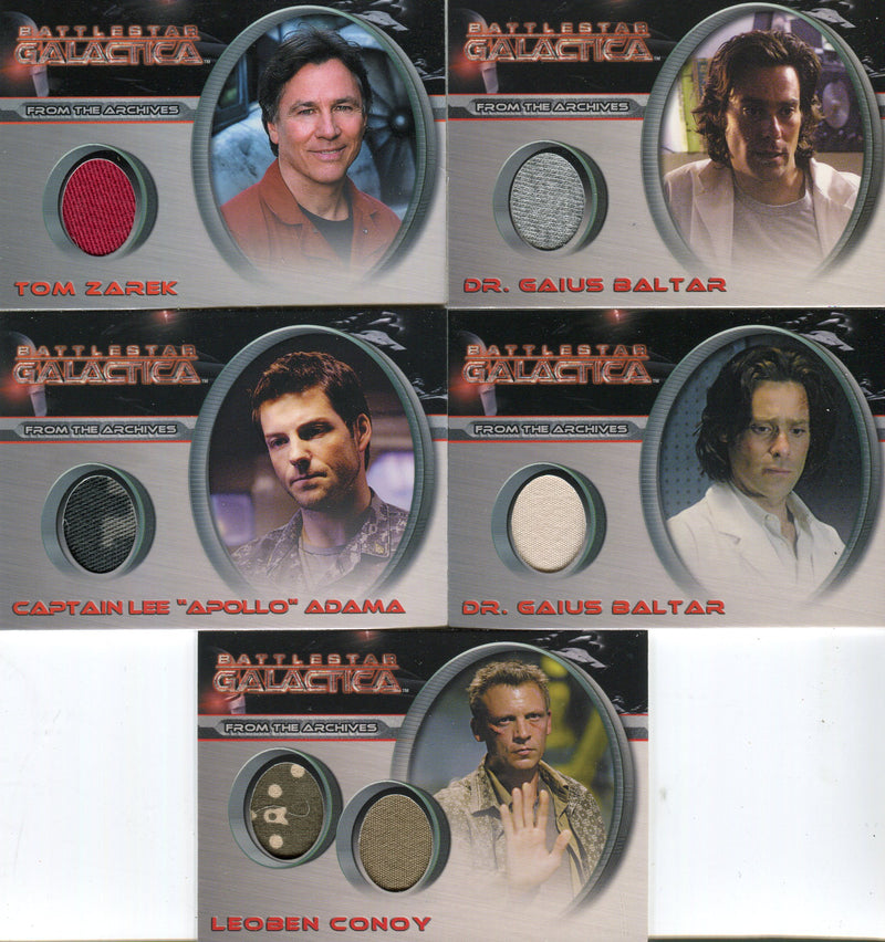 Battlestar Galactica Season One Costume Card Set CC9 thru CC20 and DC1 - TvMovieCards.com
