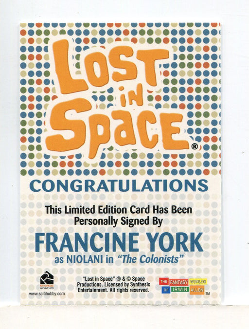 Lost in Space Complete Francine York as Niolani Autograph Card - TvMovieCards.com