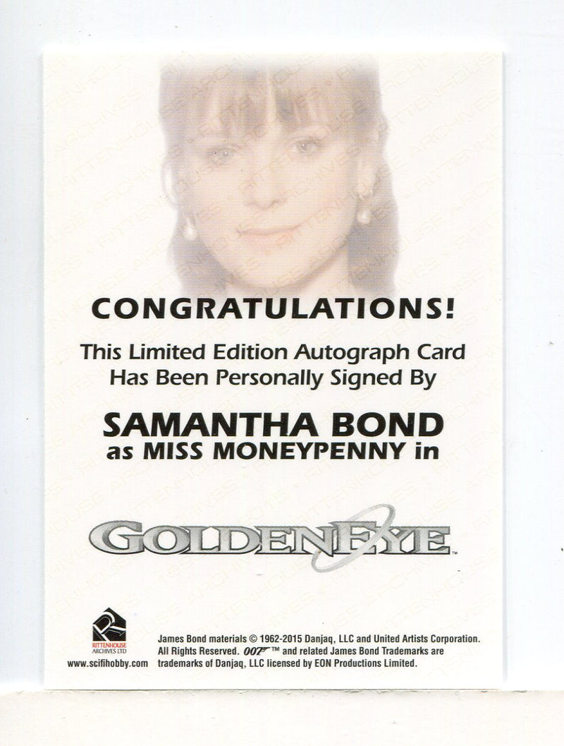 James Bond Archives 2015 Edition Samantha Bond Autograph Card - TvMovieCards.com