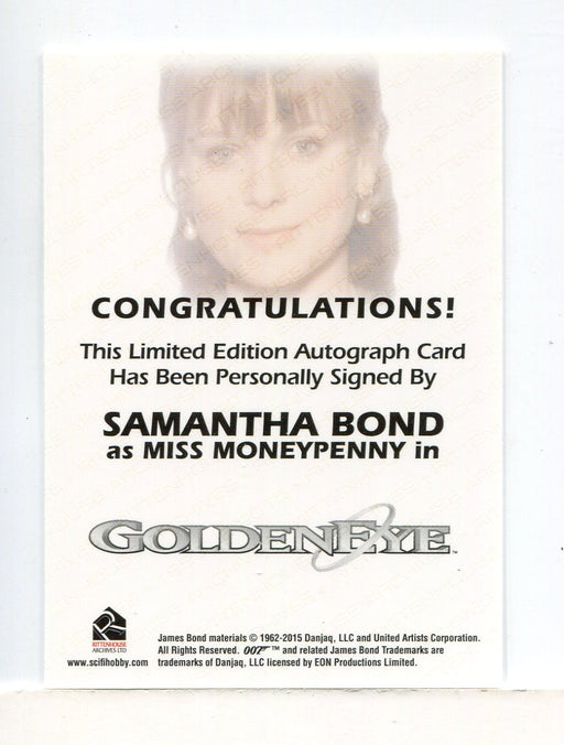 James Bond Archives 2015 Edition Samantha Bond Autograph Card - TvMovieCards.com