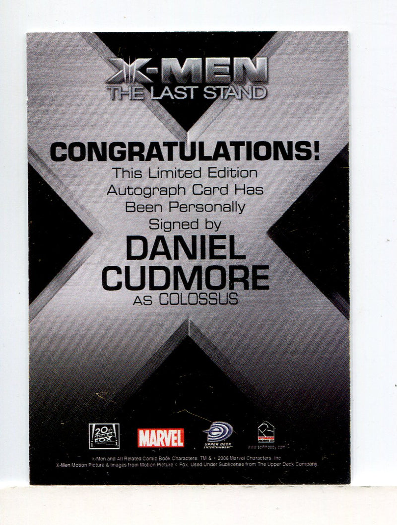 X-Men The Last Stand Autograph Card Daniel Cudmore as Colossus - TvMovieCards.com