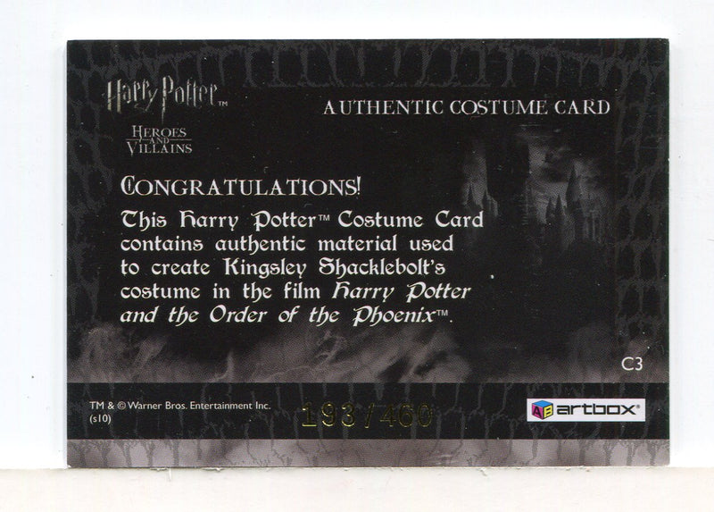 Harry Potter Heroes & Villains Kingsley Shacklebolt Costume Card C3 HP #193/460 - TvMovieCards.com