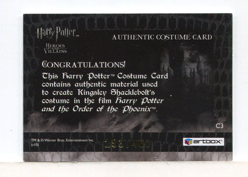 Harry Potter Heroes & Villains Kingsley Shacklebolt Costume Card C3 HP #193/460 - TvMovieCards.com