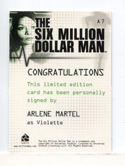 Six Million Dollar Man 1 & 2 Arlene Martel Violette Autograph Card A7 - TvMovieCards.com