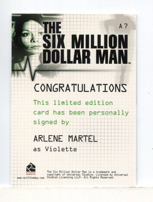 Six Million Dollar Man 1 & 2 Arlene Martel Violette Autograph Card A7 - TvMovieCards.com