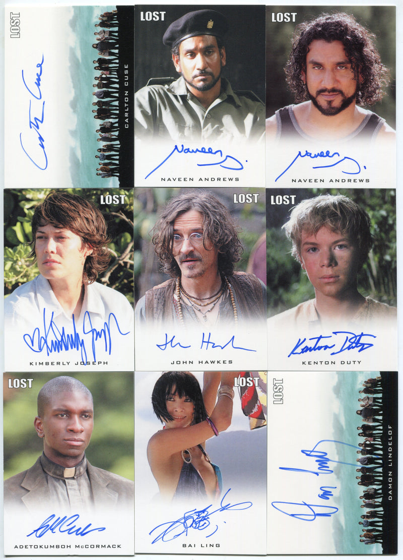 2011 Lost Relics Complete Autograph Card Set of (9) Cuse Lindelof - TvMovieCards.com