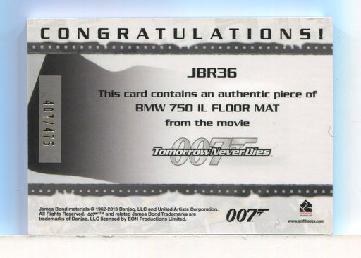 James Bond Archives 2014 Edition BMW 750 iL Floor Mat Relic Card JBR36 #407/475 - TvMovieCards.com