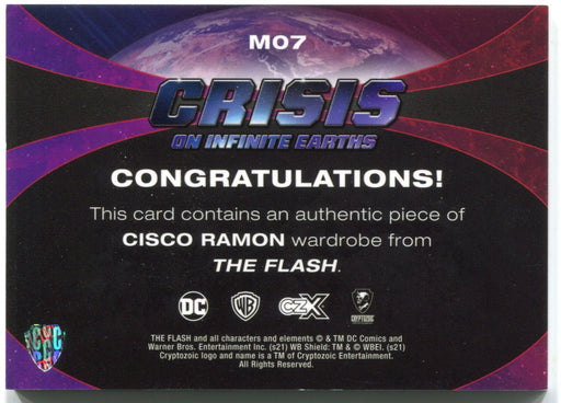 CZX Crisis on Infinite Earths M07 Carlos Valdes as Cisco Ramon Wardrobe Card - TvMovieCards.com