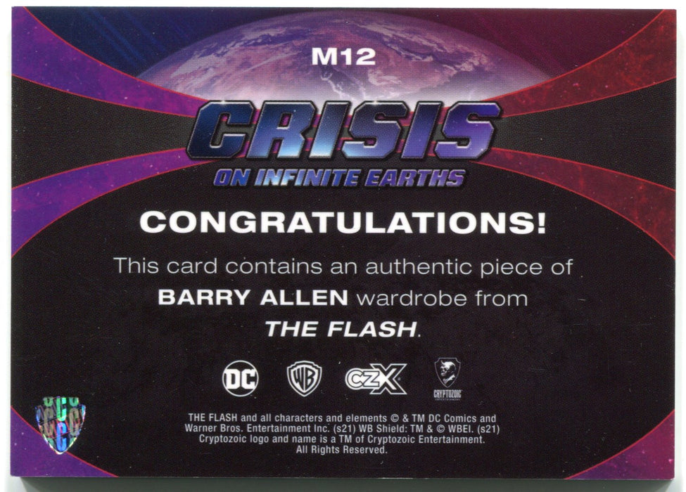 CZX Crisis on Infinite Earths M12 Grant Gustin as Barry Allen Wardrobe Card - TvMovieCards.com