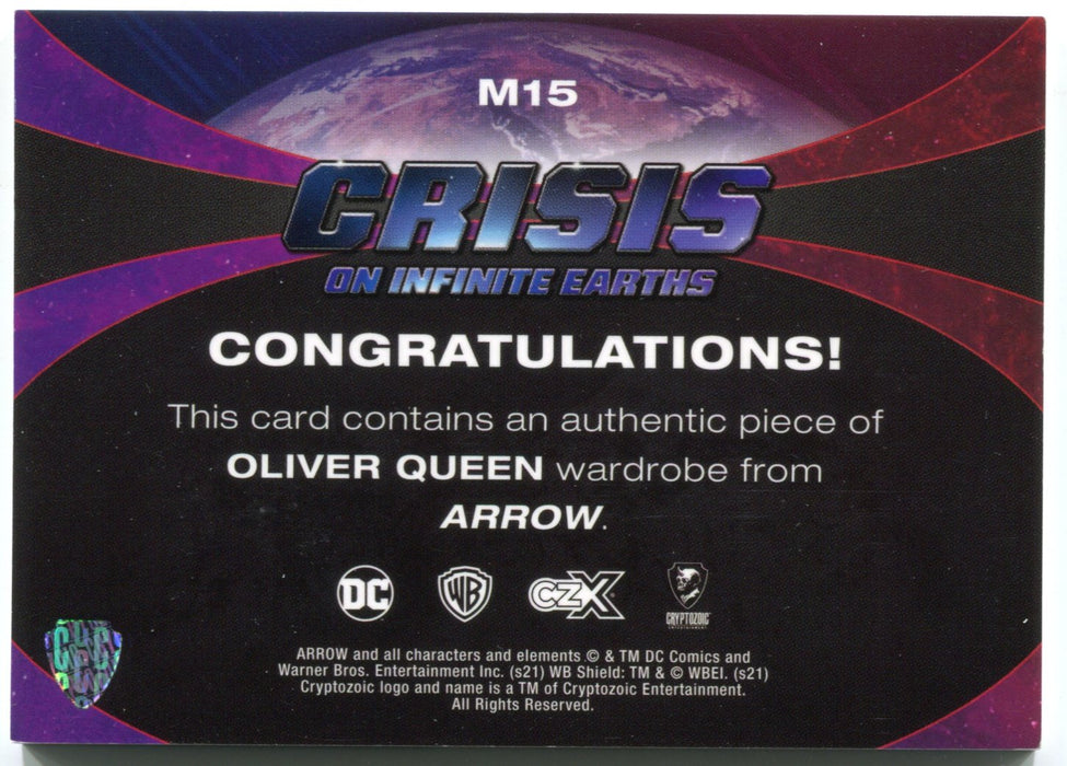 CZX Crisis on Infinite Earths M15 Stephen Amell as Oliver Queen Wardrobe Card - TvMovieCards.com