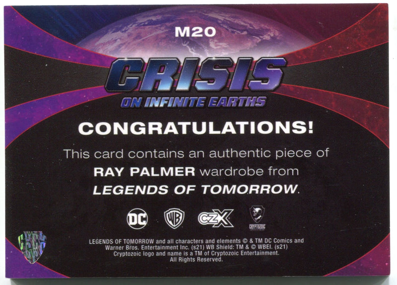 CZX Crisis on Infinite Earths M20 Brandon Routh as Ray Palmer Wardrobe Card - TvMovieCards.com