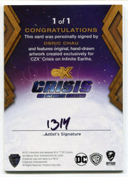 CZX Crisis on Infinite Earths Osric Chau Autograph Sketch Card 1314 Ben Hansen - TvMovieCards.com
