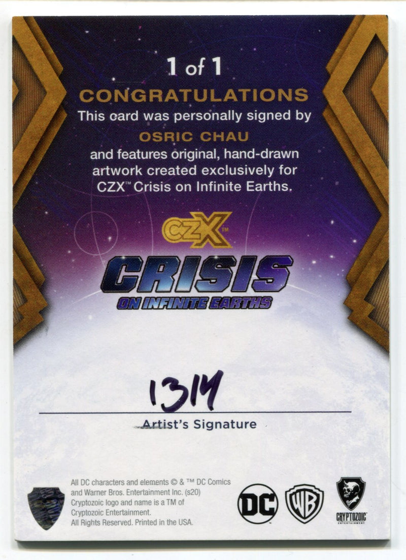 CZX Crisis on Infinite Earths Osric Chau Autograph Sketch Card 1314 Ben Hansen - TvMovieCards.com