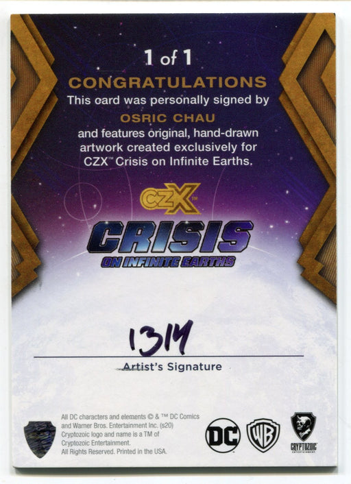 CZX Crisis on Infinite Earths Osric Chau Autograph Sketch Card 1314 Ben Hansen - TvMovieCards.com