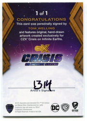 CZX Crisis on Infinite Earths Tom Welling Autograph Sketch Card 1314 Ben Hansen - TvMovieCards.com