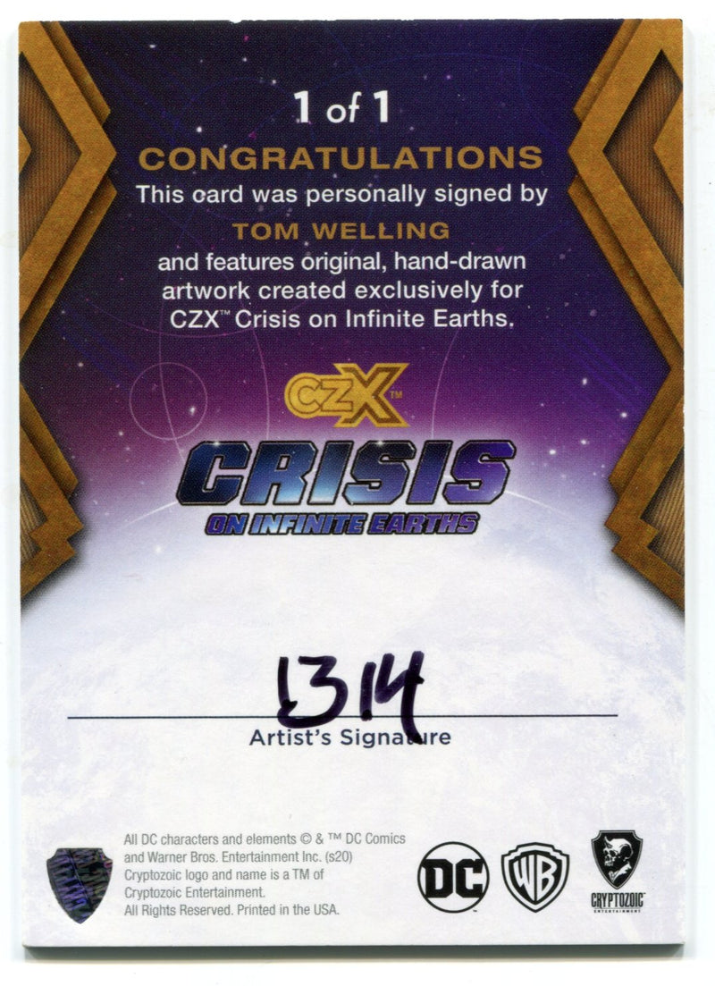 CZX Crisis on Infinite Earths Tom Welling Autograph Sketch Card 1314 Ben Hansen - TvMovieCards.com