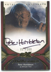 CZX Middle Earth PH-W Peter Hambleton as William Troll #157/200 Autograph Card - TvMovieCards.com