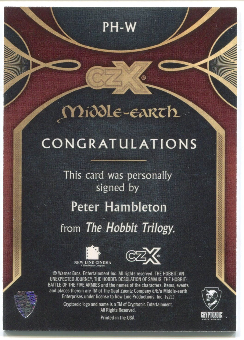 CZX Middle Earth PH-W Peter Hambleton as William Troll #157/200 Autograph Card - TvMovieCards.com
