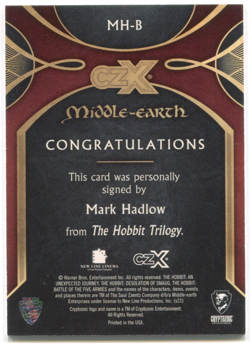 CZX Middle Earth MH-B Mark Hadlow as Bert Troll 026/200 Autograph Card - TvMovieCards.com