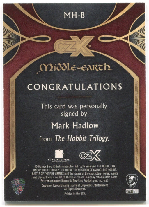 CZX Middle Earth MH-B Mark Hadlow as Bert Troll 026/200 Autograph Card - TvMovieCards.com