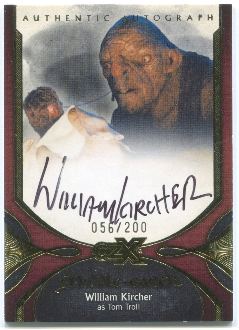 CZX Middle Earth WK-T William Kircher as Tom Troll 056/200 Autograph Card - TvMovieCards.com