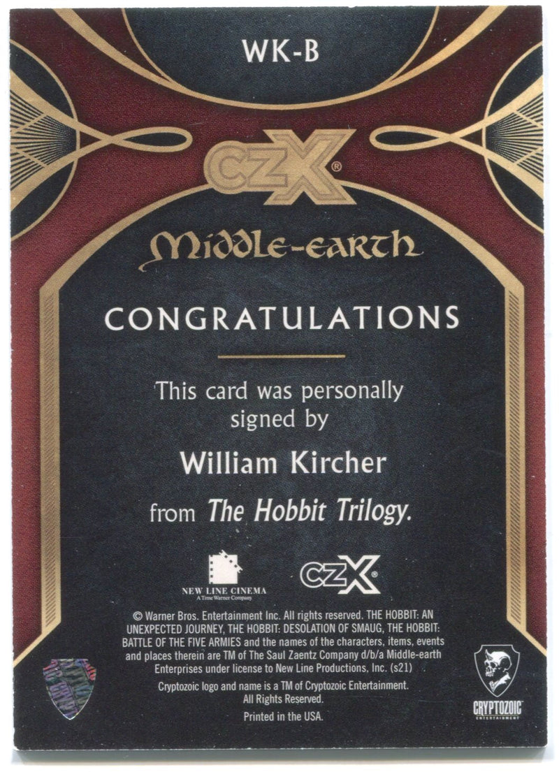 CZX Middle Earth WK-B William Kircher as Bifur 093/180 Autograph Card - TvMovieCards.com