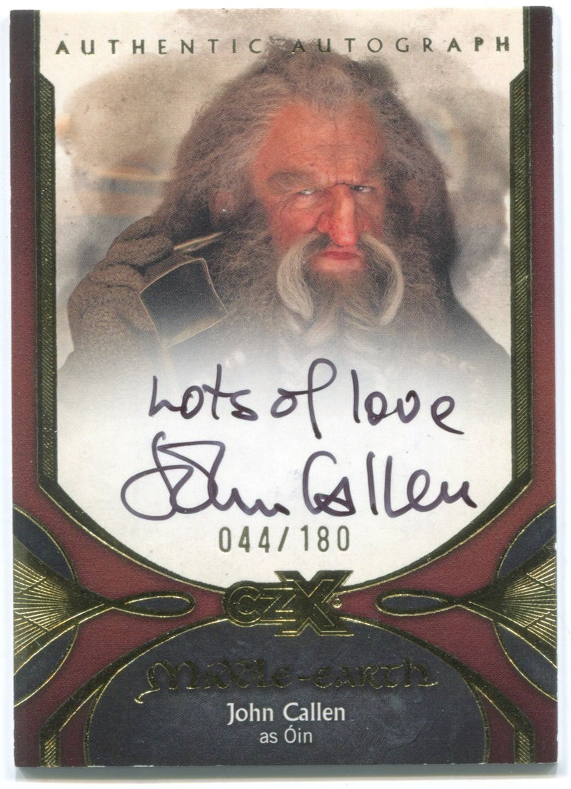 CZX Middle Earth JC-O John Callen as Óin 044/180 Autograph Card - TvMovieCards.com