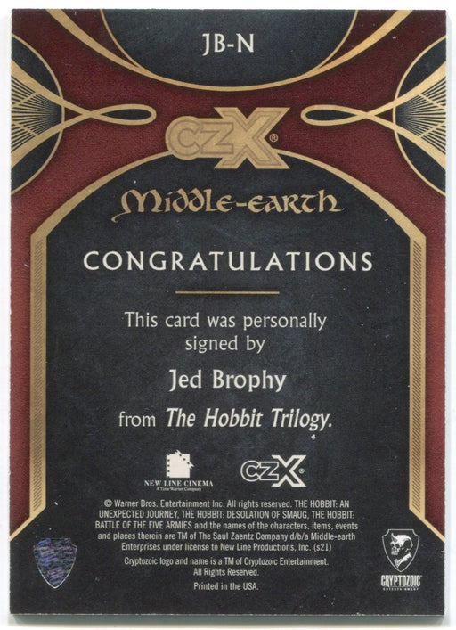 CZX Middle Earth JB-N Jed Brophy as Nori 167/180 Autograph Card - TvMovieCards.com