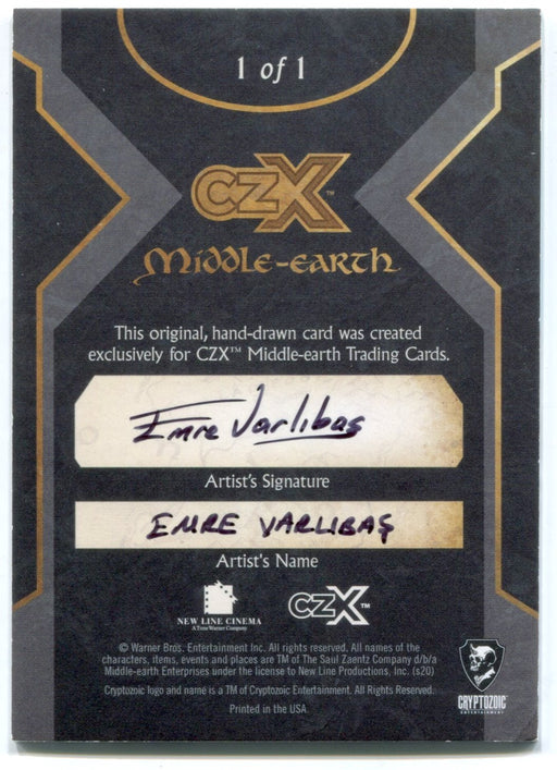 2022 Cryptozoic CZX Middle Earth Sketch Card 1/1 by Emre Varlibas - TvMovieCards.com