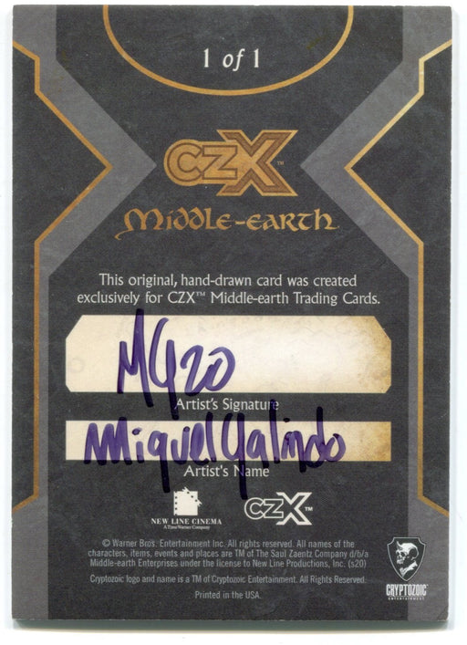 2022 Cryptozoic CZX Middle Earth Sketch Card 1/1 by Miguel Galindo - TvMovieCards.com